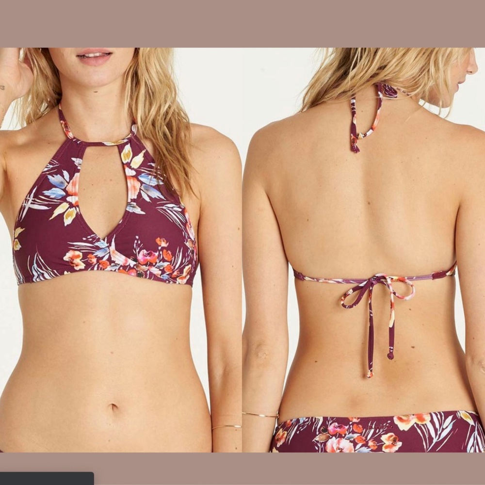 NWT Billabong Float On High Neck Bikini Top Small